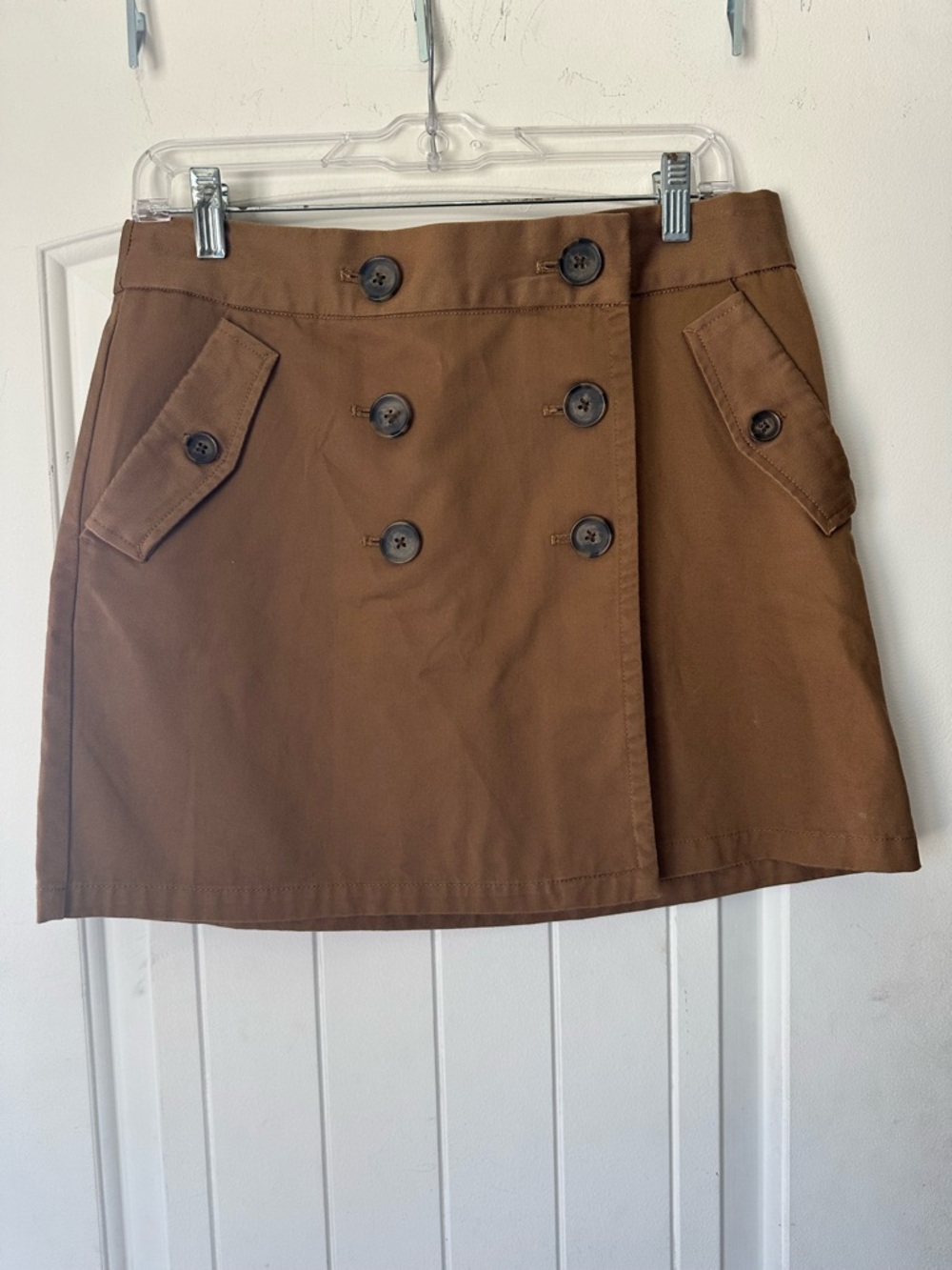 J. Crew Double Breasted Button Front Preppy Military Mini Skirt- Size 8